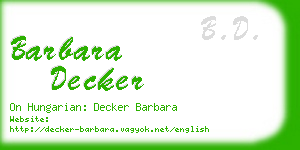 barbara decker business card